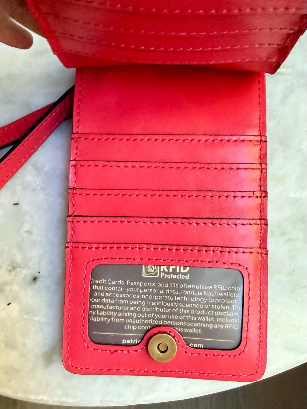 NWT Patricia Nash Farleigh Phone Crossbody Wallet  in Passion FULL grain leather - Picture 9 of 9